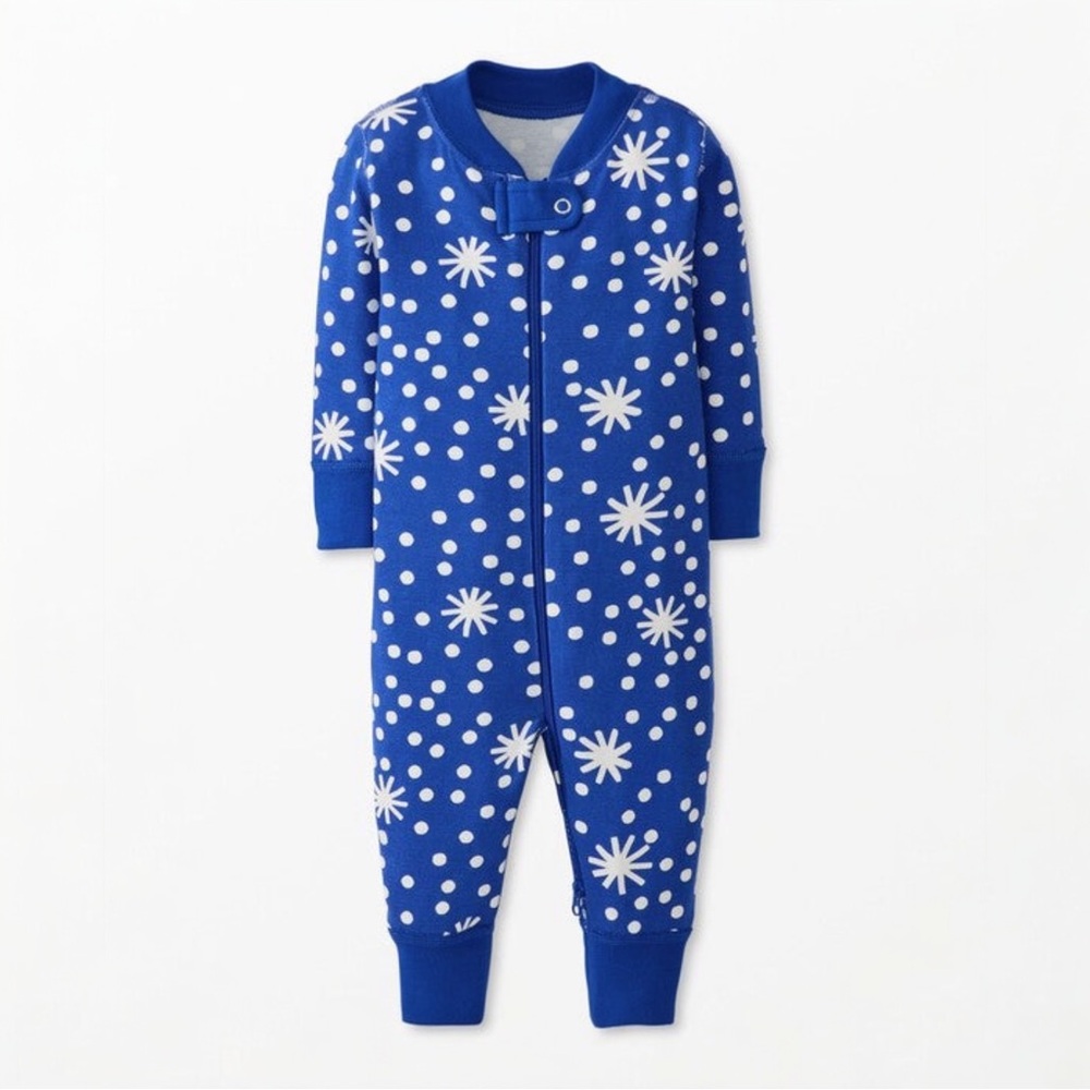 Hanna Andersson Cotton Snowflake Zip Sleeper Size 6–12M Winter